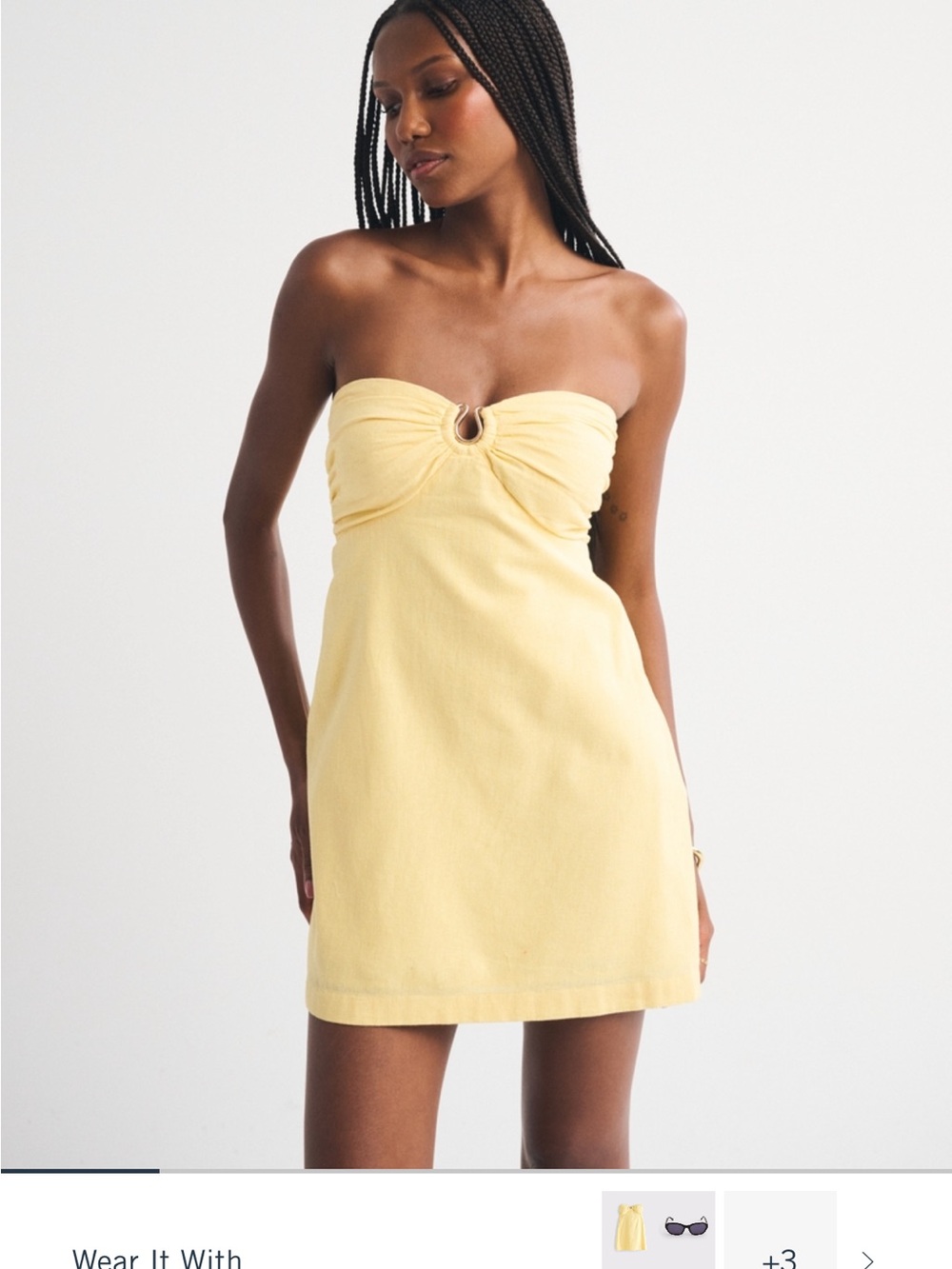 NWT! Abercrombie Bra-Free Scarlett Strapless Linen-Blend skort dress